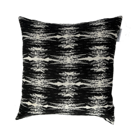 Black-Static printed 100% linen pillowcase